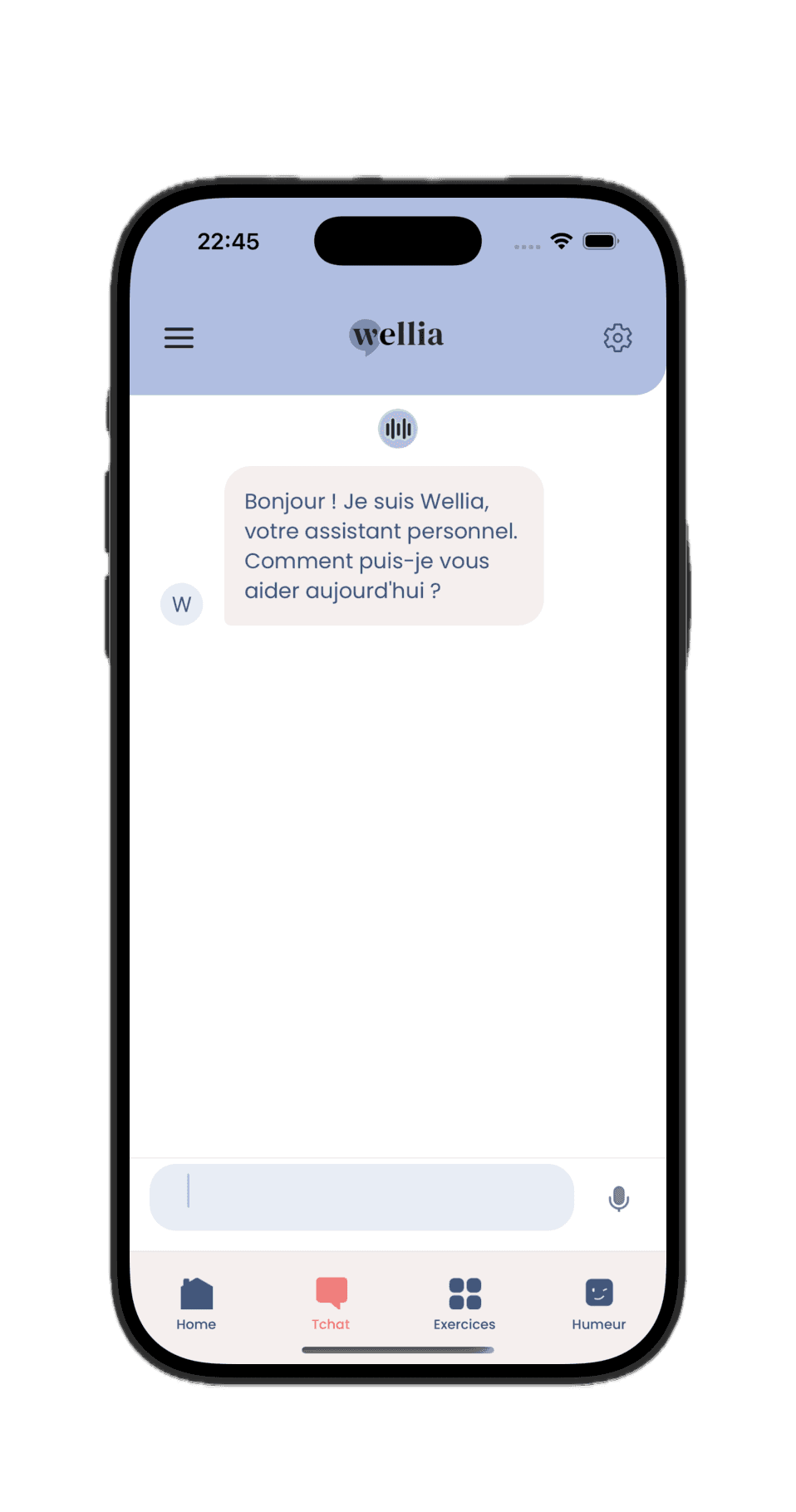 Interface de dialogue Wellia